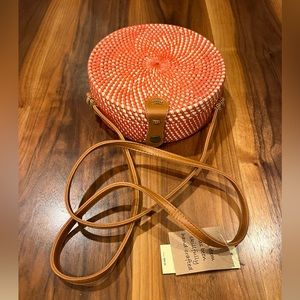 ROUND POCKETBOOK WITH SHOULDER STRAP-NEW ORANGE COLOR